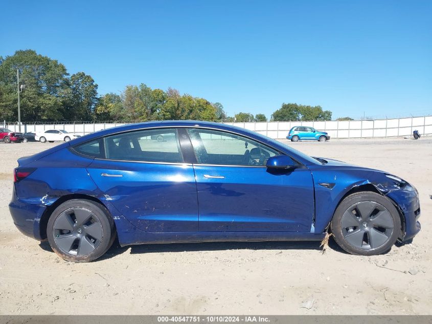 2022 Tesla Model 3 Rear-Wheel Drive VIN: 5YJ3E1EA8NF331648 Lot: 40547751