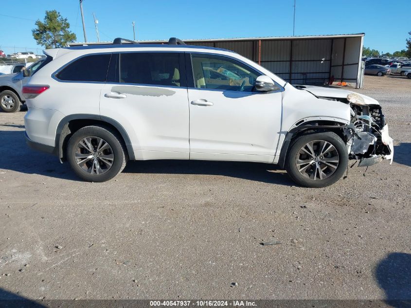 2016 Toyota Highlander Xle V6 VIN: 5TDKKRFH1GS124905 Lot: 40547937