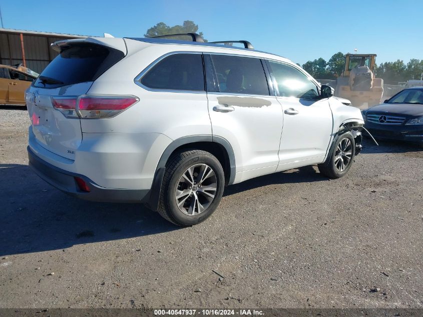 2016 Toyota Highlander Xle V6 VIN: 5TDKKRFH1GS124905 Lot: 40547937