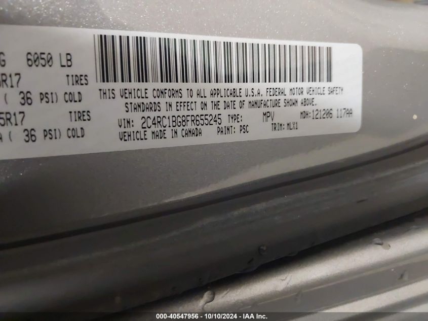 2C4RC1BG8FR655245 2015 Chrysler Town & Country Touring