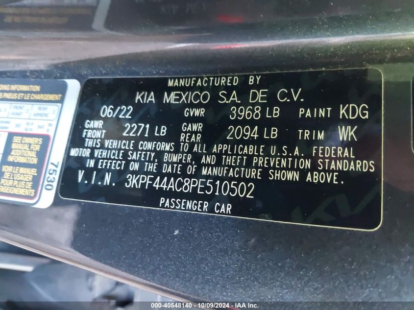 3KPF44AC8PE510502 Kia Forte GT 9