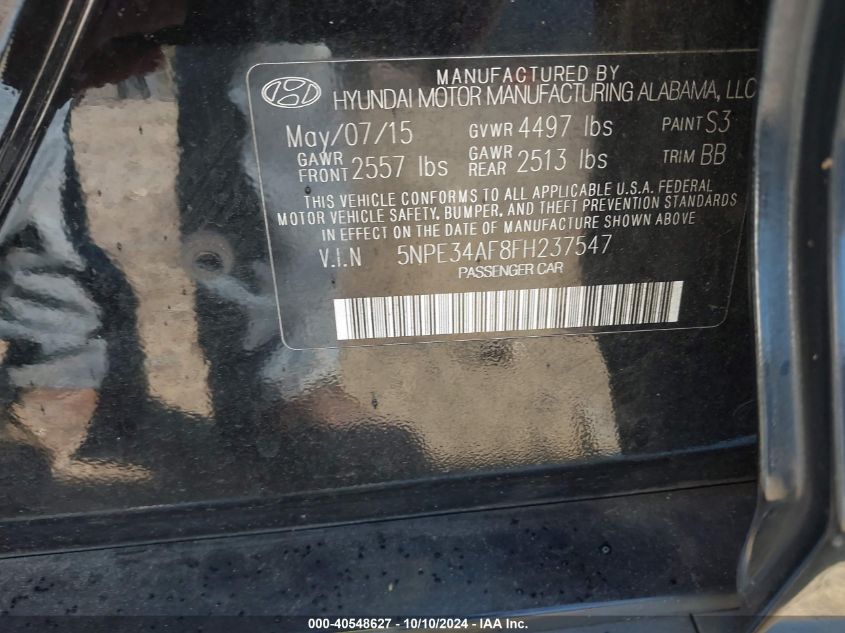 5NPE34AF8FH237547 2015 Hyundai Sonata Limited