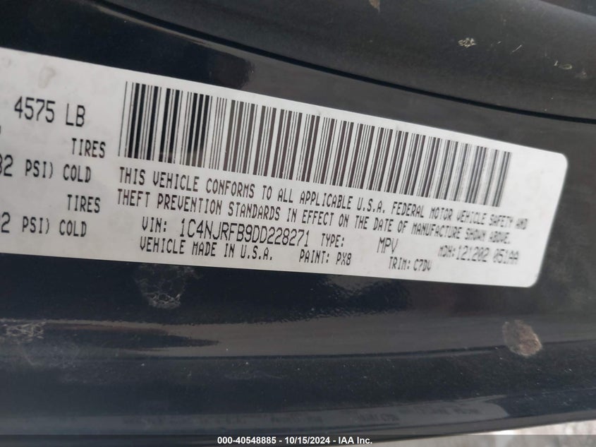 2013 JEEP PATRIOT LATITUDE - 1C4NJRFB9DD228271