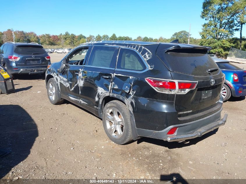 5TDDKRFH5ES049339 2014 Toyota Highlander Limited Platinum V6