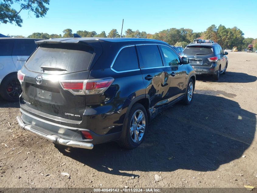 5TDDKRFH5ES049339 2014 Toyota Highlander Limited Platinum V6