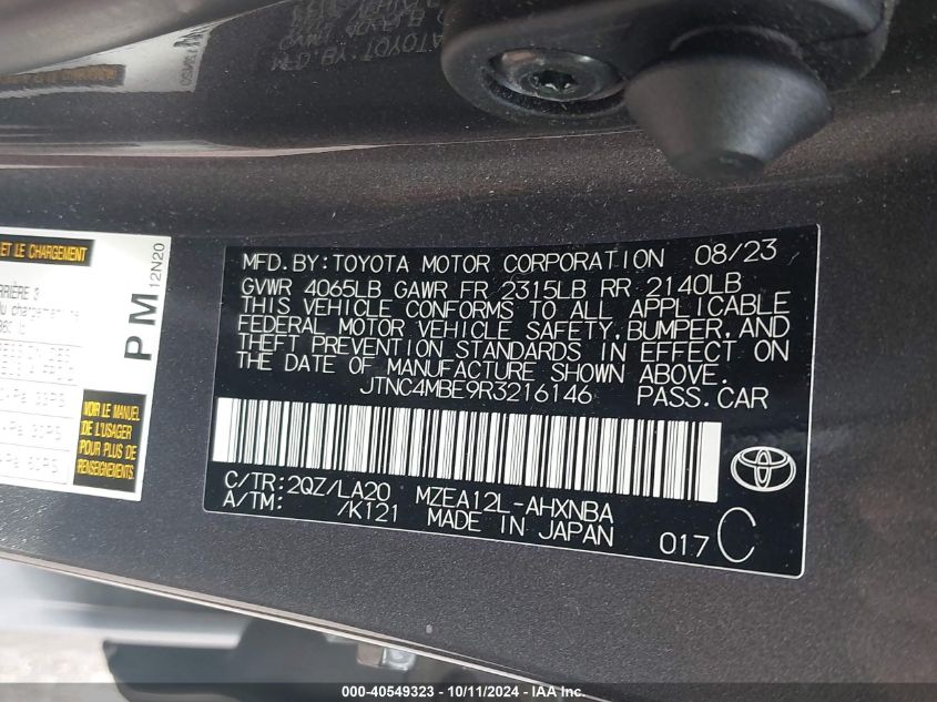 JTNC4MBE9R3216146 2024 Toyota Corolla Xse