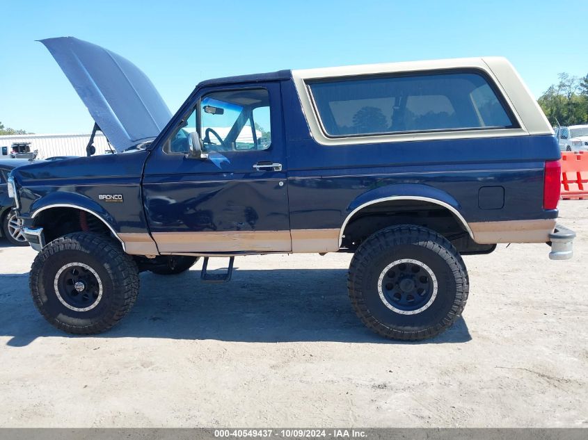 1995 Ford Bronco U100 VIN: 1FMEU15N6SLA72385 Lot: 40549437