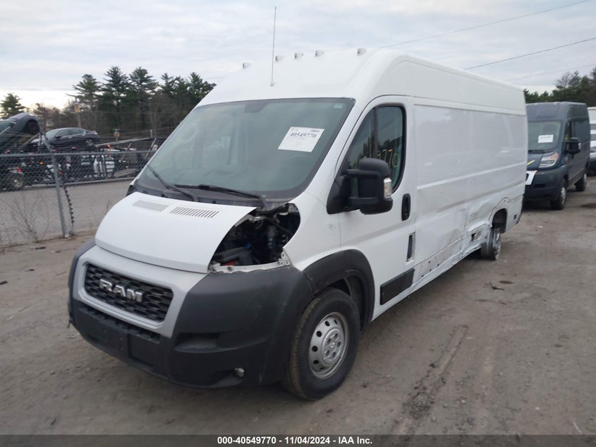 Vin: 3c6mrvjg8me566766, lot: 41038537, ram promaster 3500 cargo van high roof 159 wb ext 20212