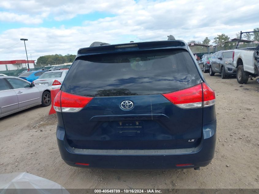 2012 Toyota Sienna Le V6 8 Passenger VIN: 5TDKK3DC7CS200836 Lot: 40549789