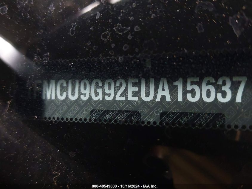 2014 Ford Escape Se VIN: 1FMCU9G92EUA15637 Lot: 40549880