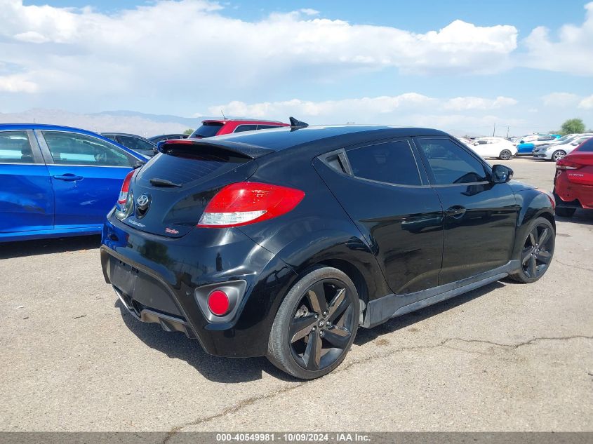 2013 Hyundai Veloster Turbo W/Blue VIN: KMHTC6AE5DU119982 Lot: 40549981