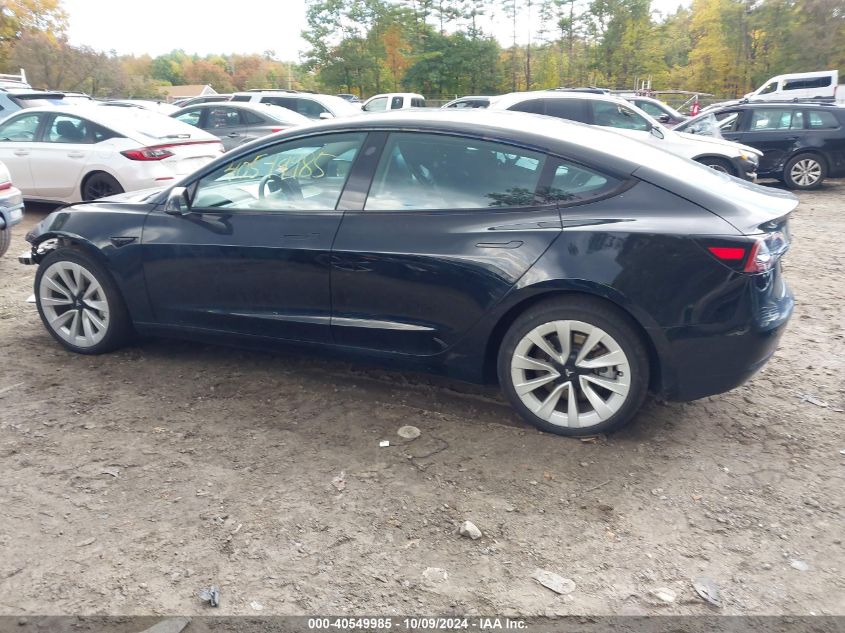 2022 Tesla Model 3 VIN: 5YJ3E1EBXNF304878 Lot: 40549985