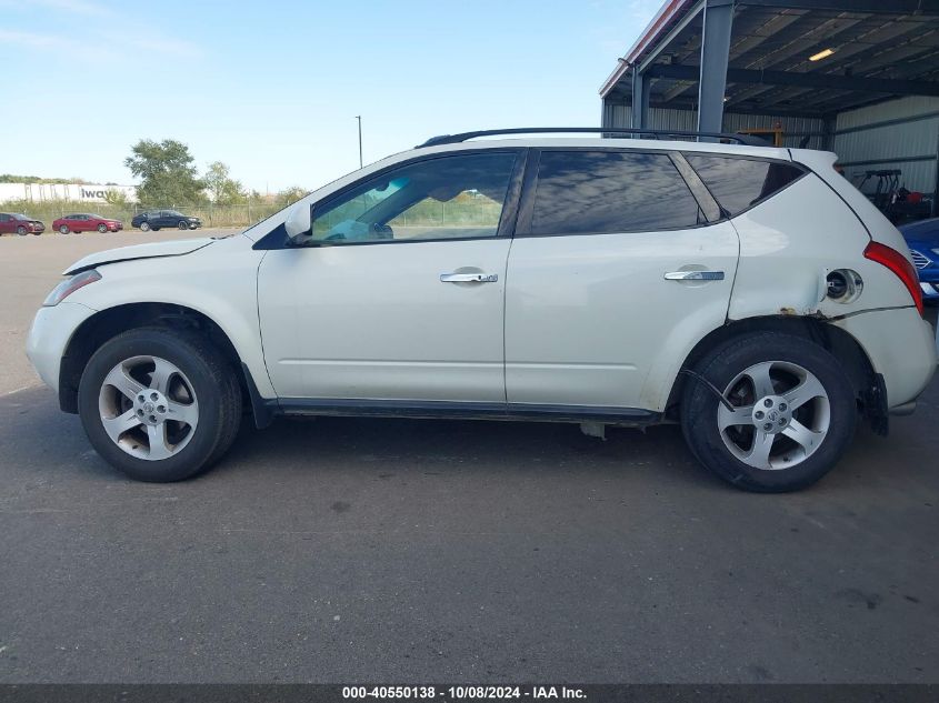 2005 Nissan Murano Sl VIN: JN8AZ08W55W433406 Lot: 40550138