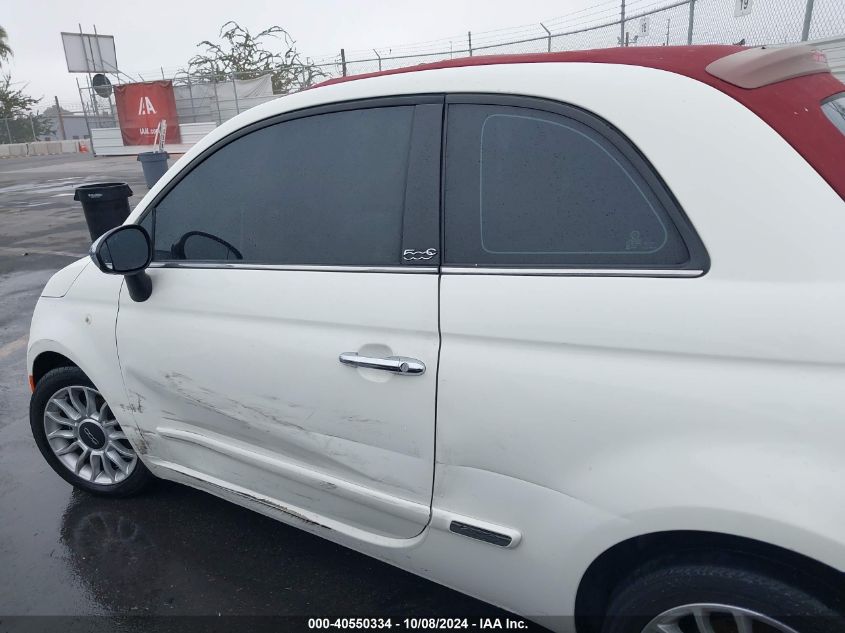 2013 Fiat 500C Lounge VIN: 3C3CFFER4DT697370 Lot: 40550334