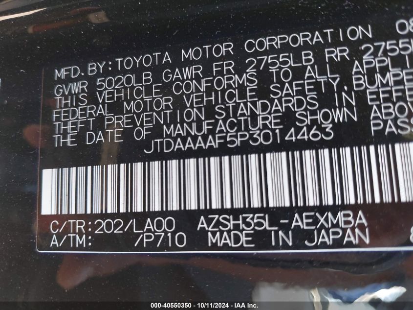 JTDAAAAF5P3014463 2023 Toyota Crown Xle/Limited