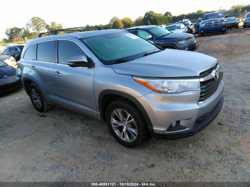 2015 Toyota Highlander Xle V6 VIN: 5TDKKRFH0FS110010 Lot: 40551121