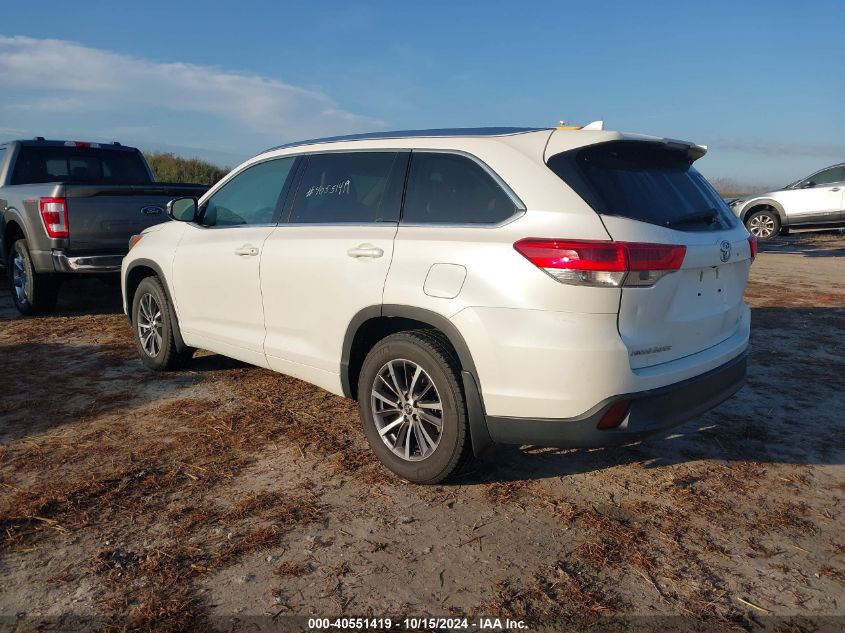 2017 Toyota Highlander Xle VIN: 5TDJZRFH9HS367838 Lot: 40551419