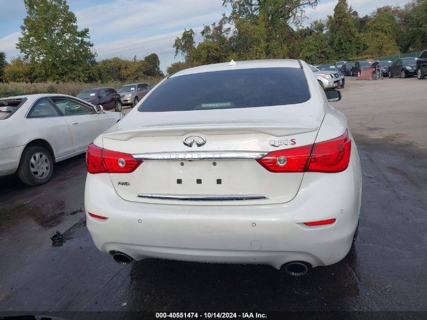 2016 Infiniti Q50 3.0T Red Sport 400 VIN: JN1FV7AR0GM451775 Lot: 40551474