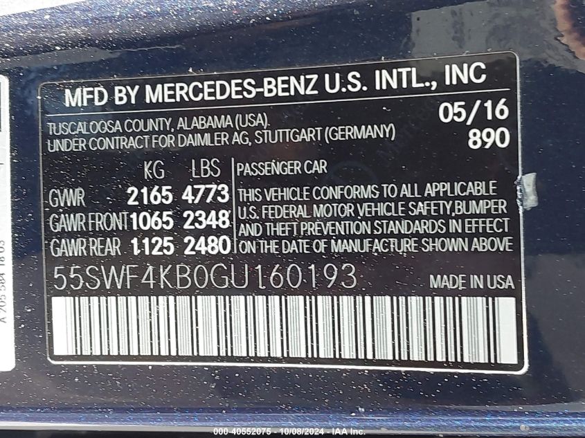 55SWF4KB0GU160193 2016 Mercedes-Benz C 300 4Matic/Luxury 4Matic/Sport 4Matic