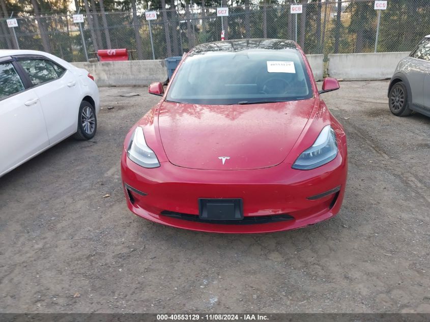 2022 Tesla Model 3 Long Range Dual Motor All-Wheel Drive VIN: 5YJ3E1EB6NF252133 Lot: 40553129