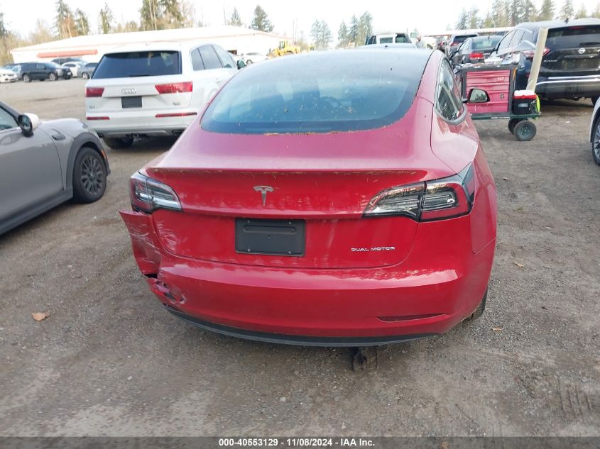 2022 Tesla Model 3 Long Range Dual Motor All-Wheel Drive VIN: 5YJ3E1EB6NF252133 Lot: 40553129