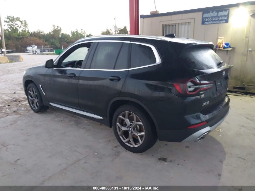 2023 BMW X3 xDrive30I VIN: 5UX53DP00P9N76170 Lot: 40553131