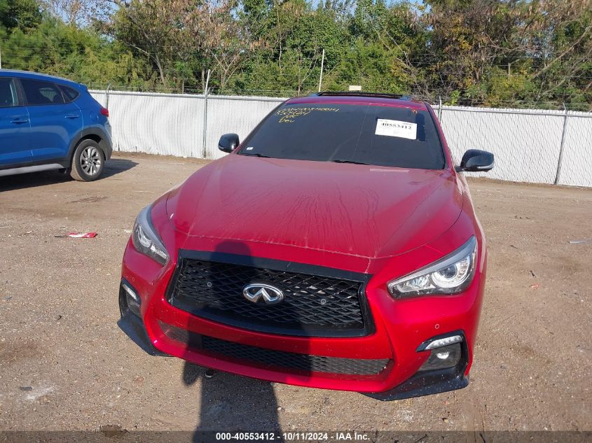 2021 Infiniti Q50 Red Sport 400 VIN: JN1FZ7DP8MM850424 Lot: 40553412