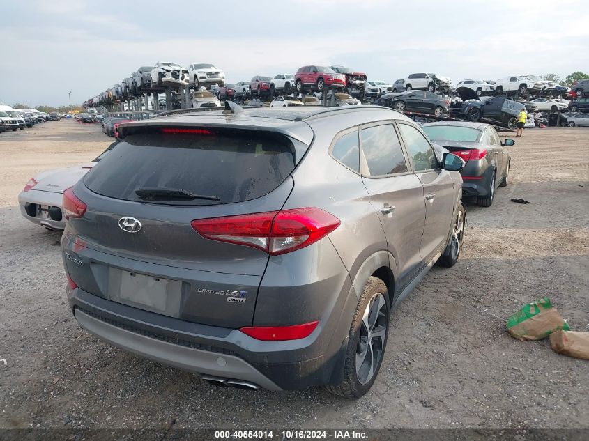 2017 Hyundai Tucson Limited VIN: KM8J3CA22HU322104 Lot: 40554014