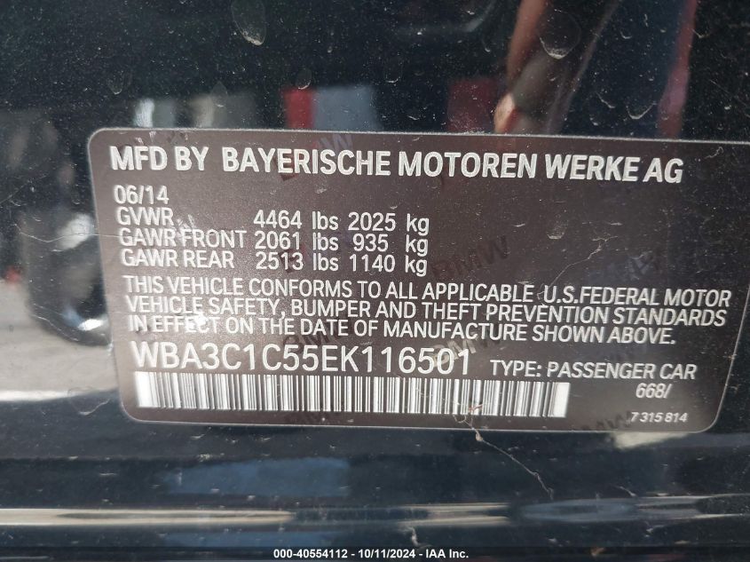 WBA3C1C55EK116501 2014 BMW 328I