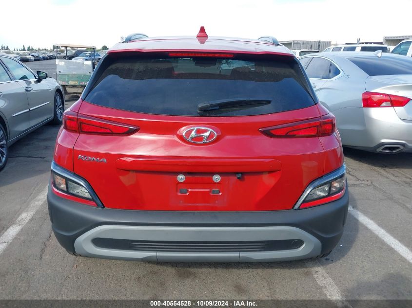 2022 Hyundai Kona Sel VIN: KM8K32AB5NU856837 Lot: 40554528