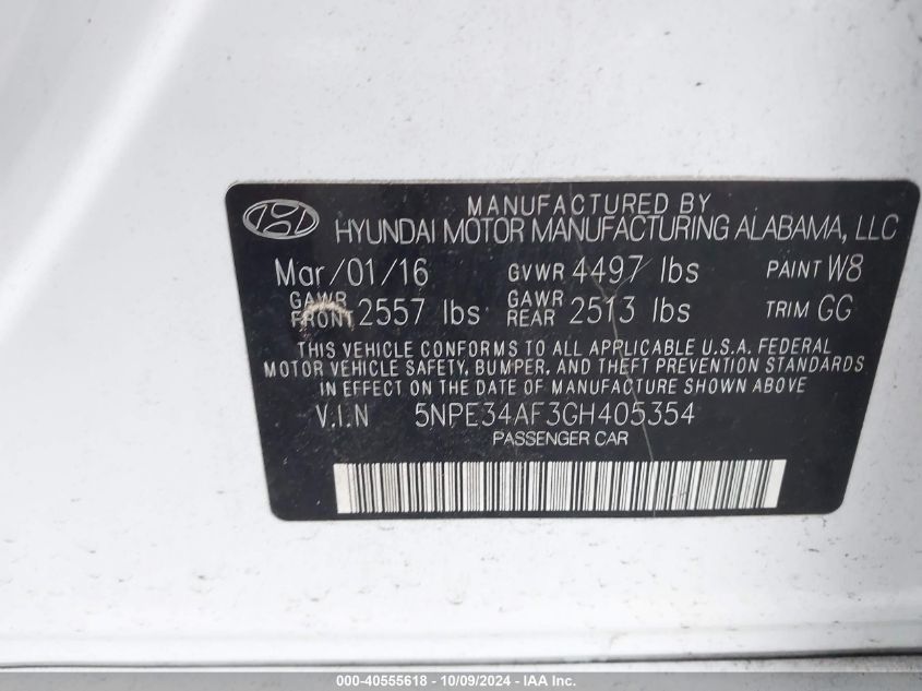 5NPE34AF3GH405354 2016 Hyundai Sonata Sport/Limited