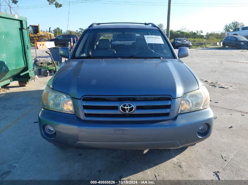 2006 Toyota Highlander V6 VIN: JTEGP21A260108072 Lot: 40555826