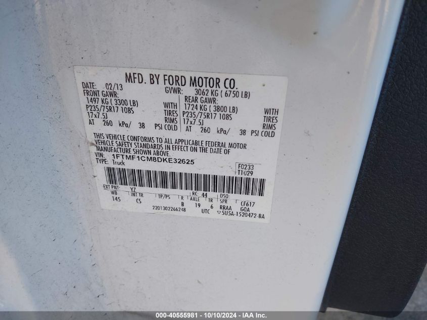 1FTMF1CM8DKE32625 2013 Ford F-150 Xl