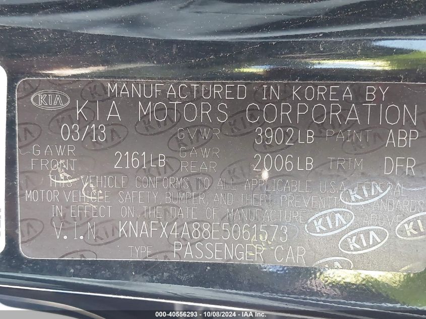 KNAFX4A88E5061573 2014 Kia Forte Ex