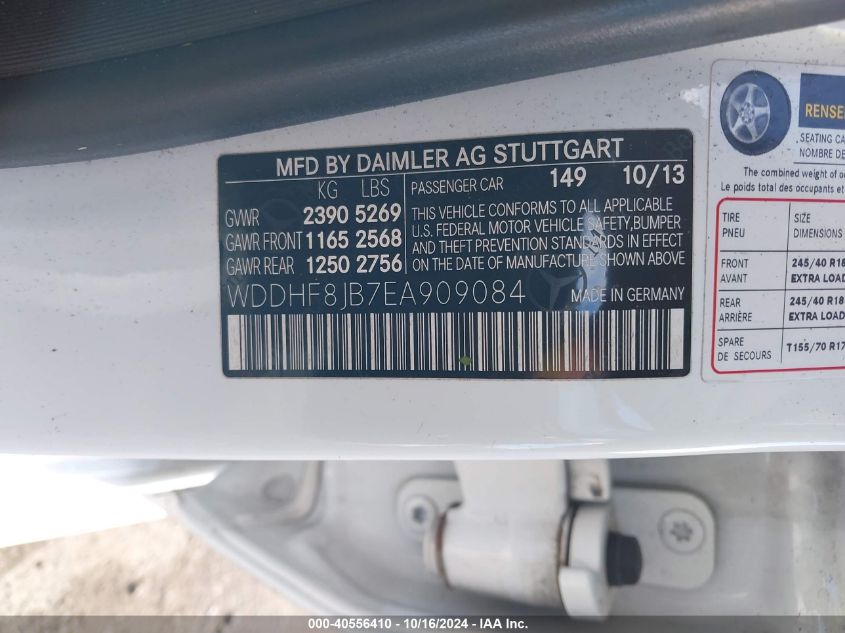 2014 Mercedes-Benz E 350 4Matic VIN: WDDHF8JB7EA909084 Lot: 40556410