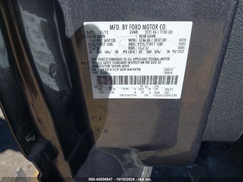 1FTFX1CF3DFA41978 2013 Ford F-150 Xl