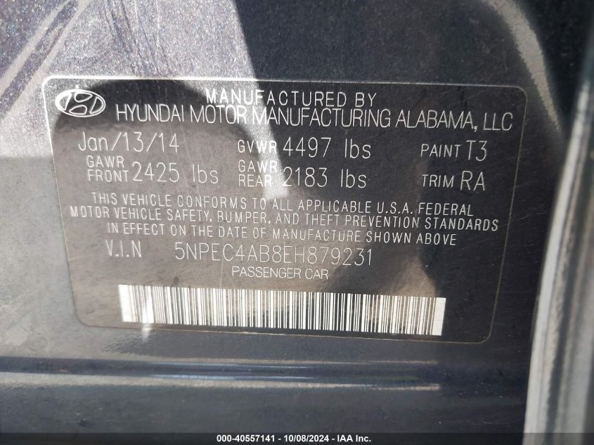 5NPEC4AB8EH879231 2014 Hyundai Sonata Limited 2.0T