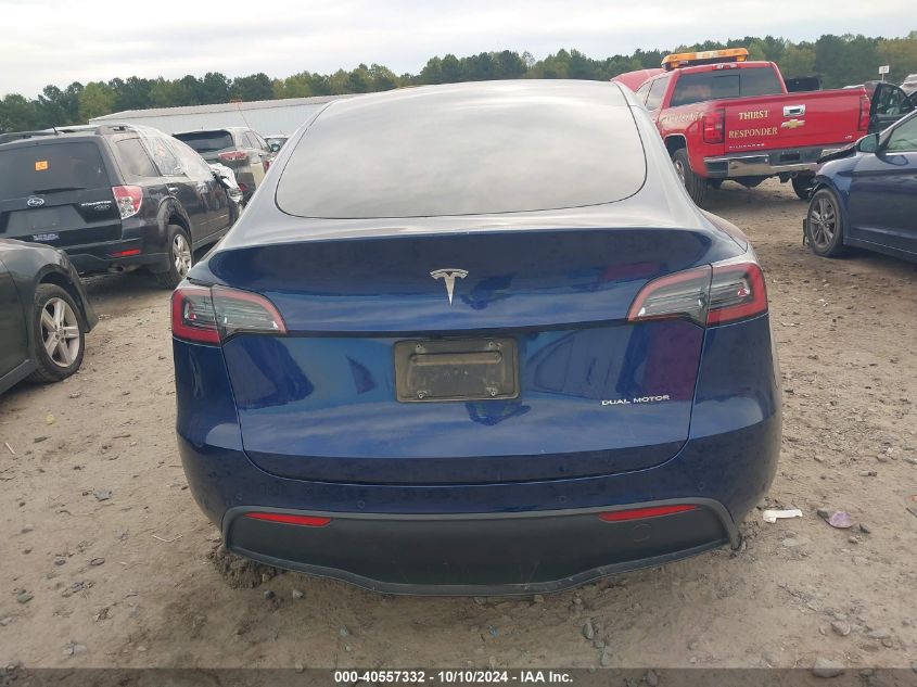 2022 Tesla Model Y Long Range Dual Motor All-Wheel Drive VIN: 7SAYGAEE6NF515816 Lot: 40557332