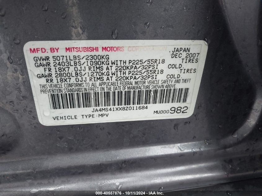 JA4MS41XX8Z011684 2008 Mitsubishi Outlander Xls