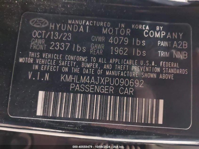 KMHLM4AJXPU090692 2023 Hyundai Elantra Blue