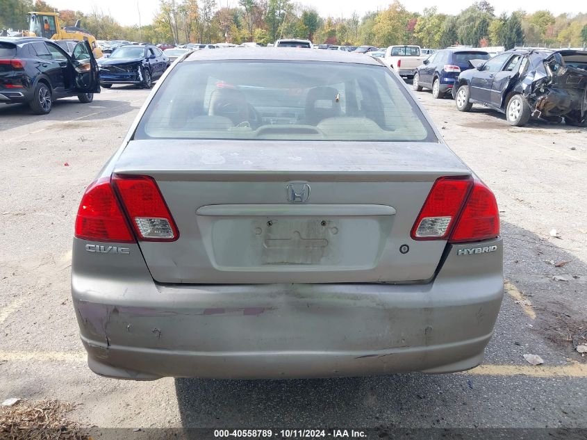 2003 Honda Civic Hybrid VIN: JHMES96633S031427 Lot: 40558789