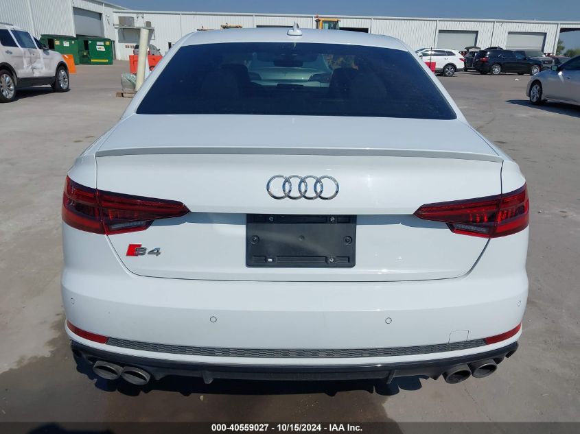 2018 Audi S4 3.0T Premium Plus VIN: WAUB4AF43JA172500 Lot: 40559027