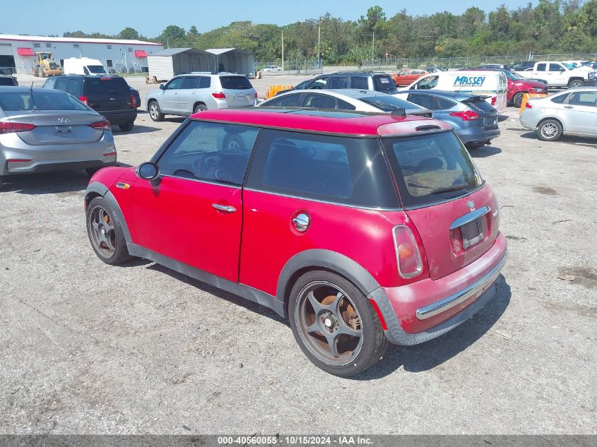 2003 Mini Cooper VIN: WMWRC33423TJ50688 Lot: 40560055