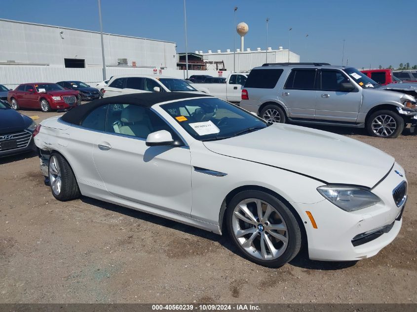 2013 BMW 640I VIN: WBALW7C51DDX58355 Lot: 40560239