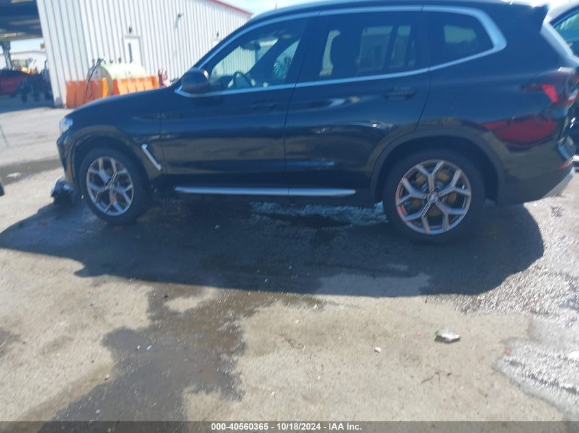 2022 BMW X3 Sdrive30I VIN: 5UX43DP08N9K63036 Lot: 40560365