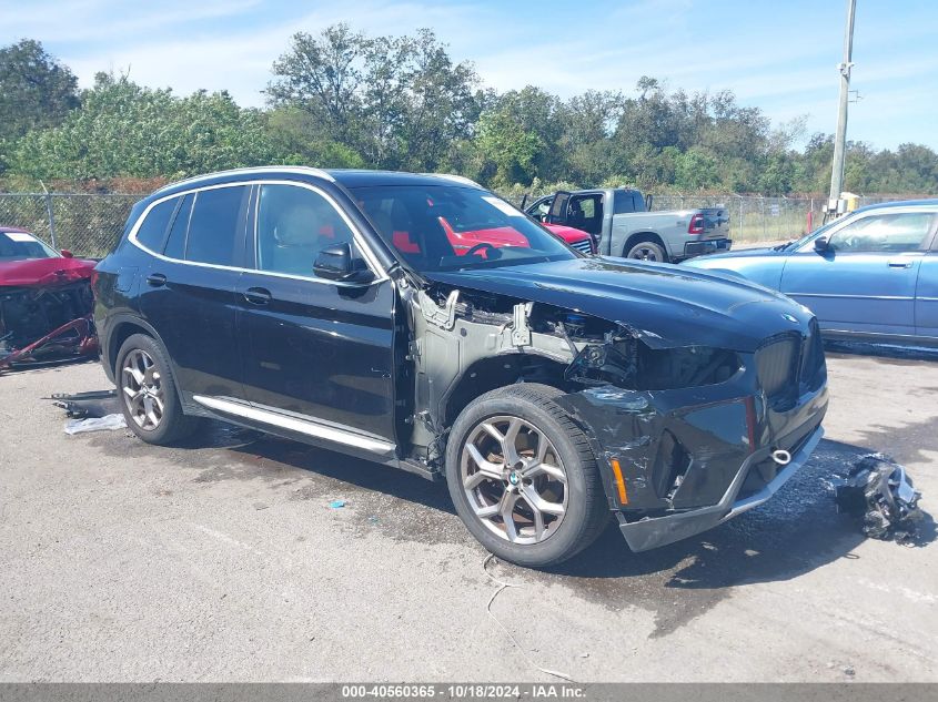 2022 BMW X3 SDRIVE30I - 5UX43DP08N9K63036