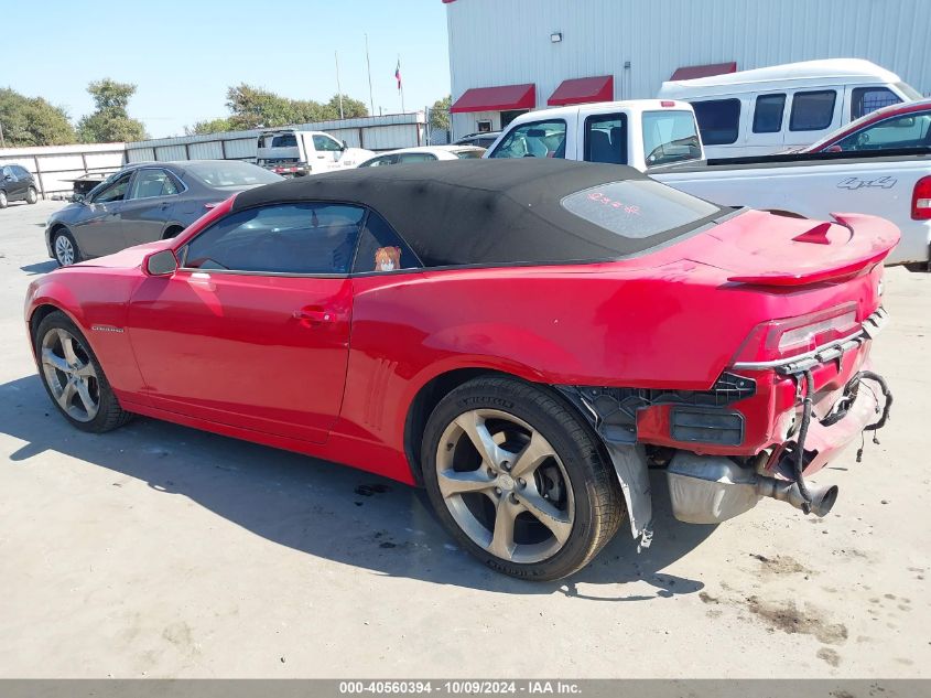 2015 Chevrolet Camaro Lt VIN: 2G1FF3D37F9297032 Lot: 40560394