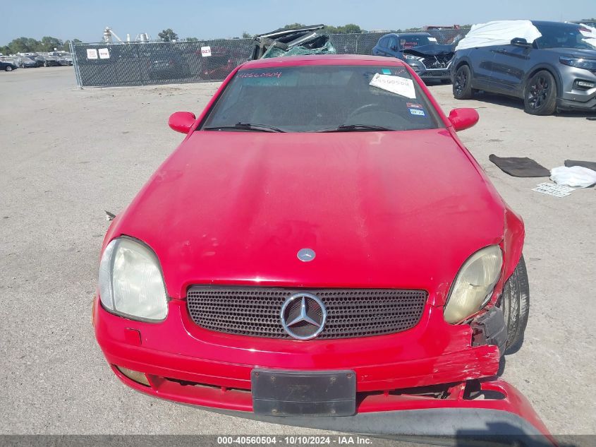 1999 Mercedes-Benz Slk 230 Kompressor VIN: WDBKK47F0XF127504 Lot: 40560504