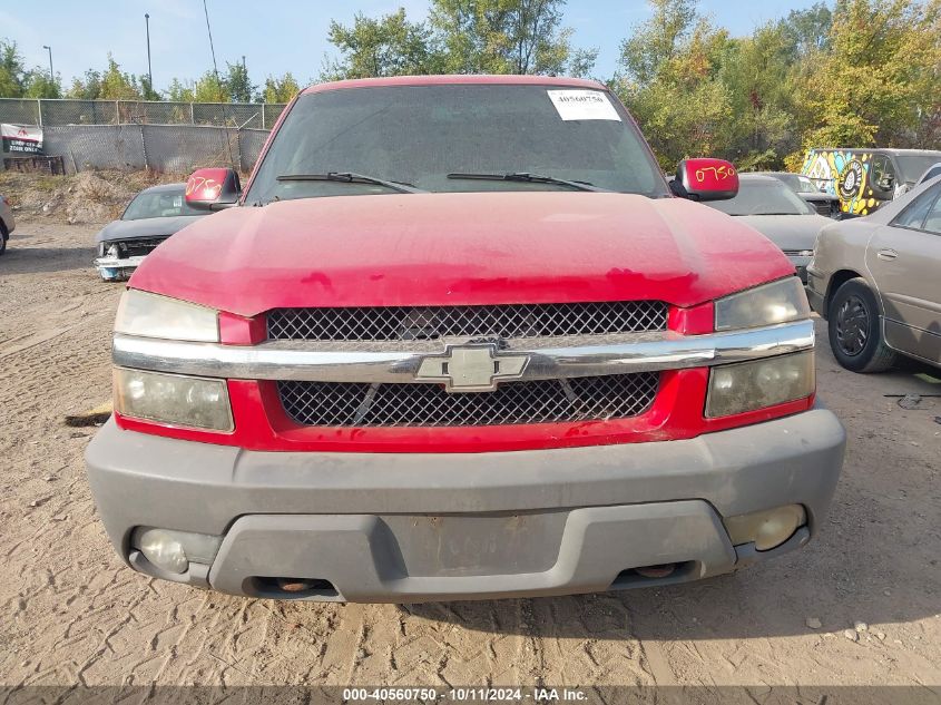 2002 Chevrolet Avalanche 1500 VIN: 3GNEK13T72G189697 Lot: 40560750