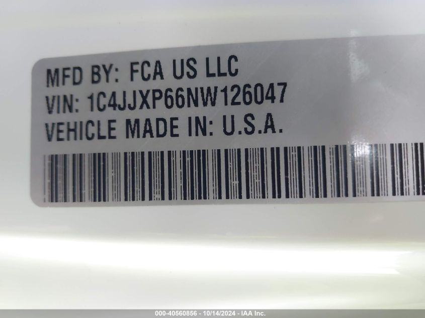 2022 Jeep Wrangler 4Xe Unlimited High Altitude 4X4 VIN: 1C4JJXP66NW126047 Lot: 40560856